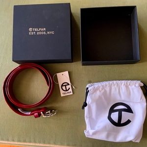 New Telfar Oxblood Skinny Belt - M/L